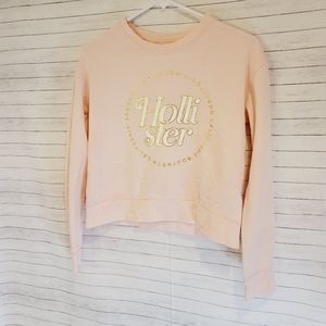 Hollister XS Pink Sweatshirt w Gold & White Front, VGUC